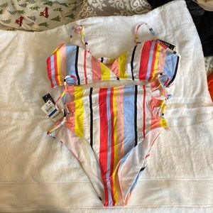 NEVER WORN Macys BarIII two piece high waisted bikini